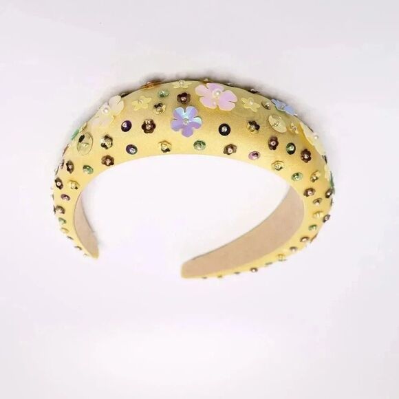 Flower Momma Flower Embellished Padded Headband YELLOW - Picture 3 of 3